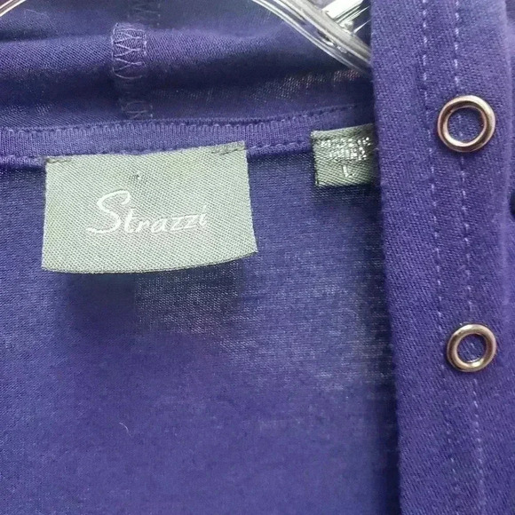 Strazzi Purple Stud/Grommet Open Front Cardigan - Picture 2 of 4